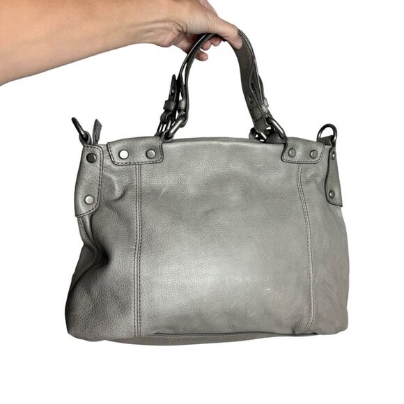 Fossil elephant gray supple leather top handle satchel bag long live vintage bag - Picture 3 of 13